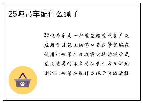 25吨吊车配什么绳子
